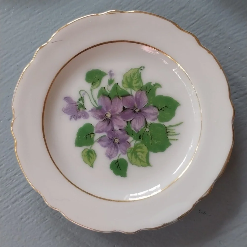 Floral Porcelain 3 Piece Plate Set - Perfect As A Ring Dish - Picture 4 of 6